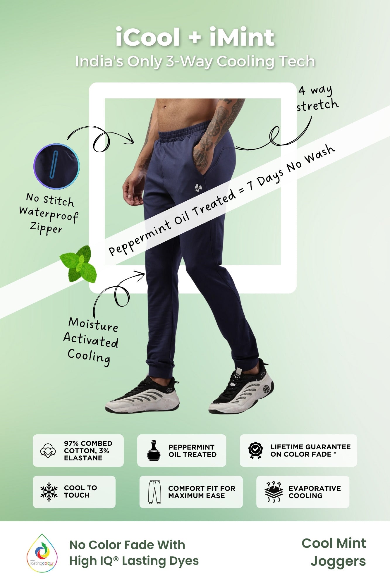 Men's Cooling + PepperMint Oil treated Joggers