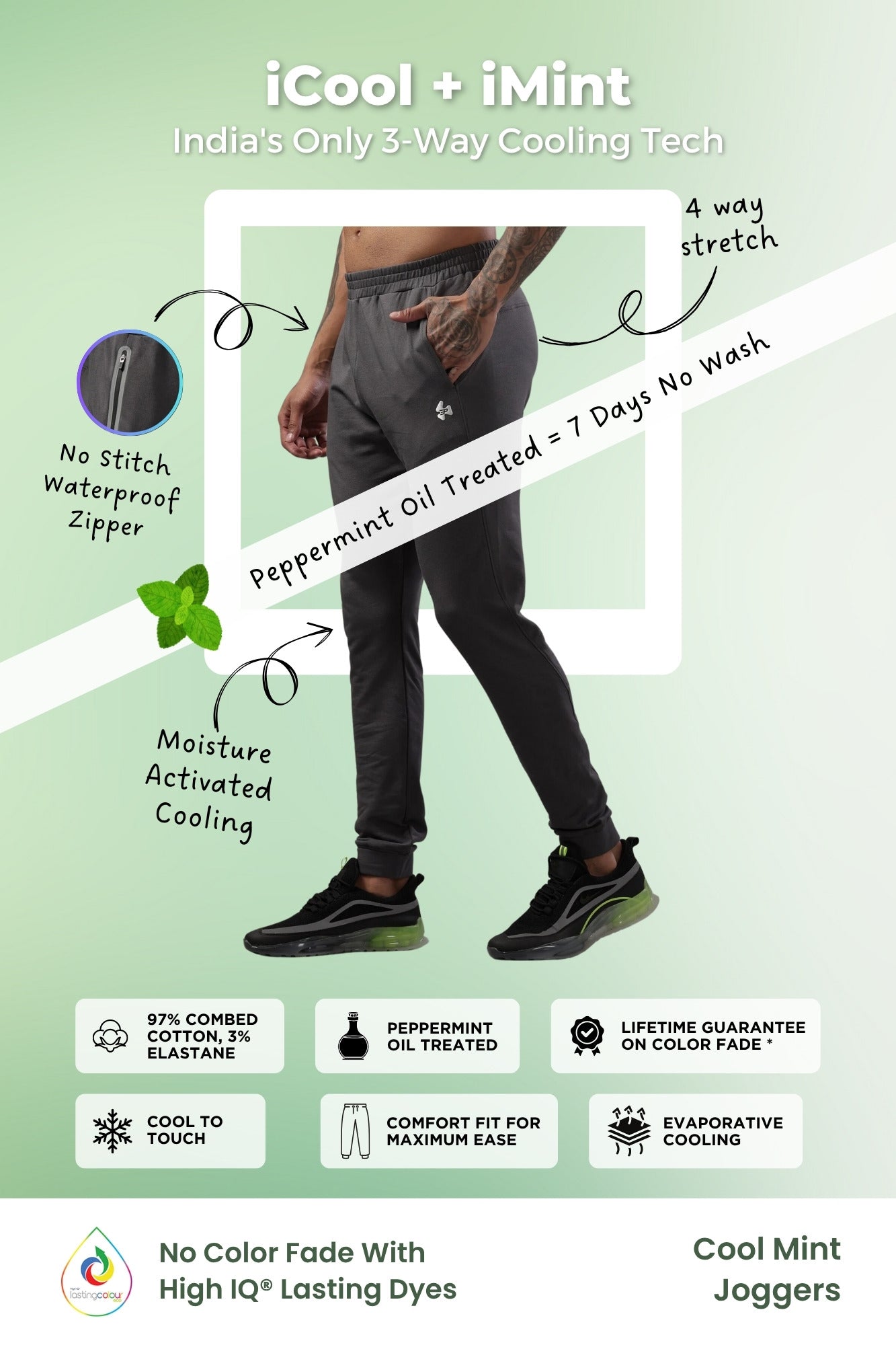 Men's Cooling + PepperMint Oil treated Joggers