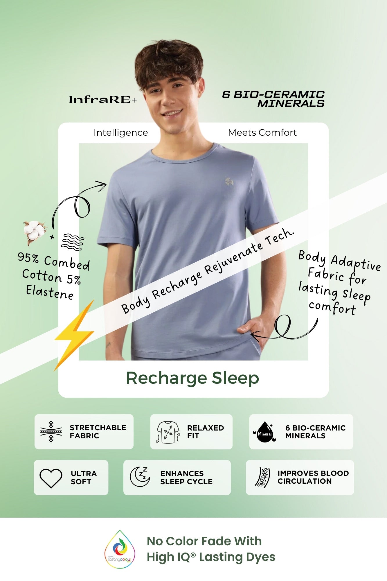 Men's Body Recharge Sleep Set ( Tee + Shorts)