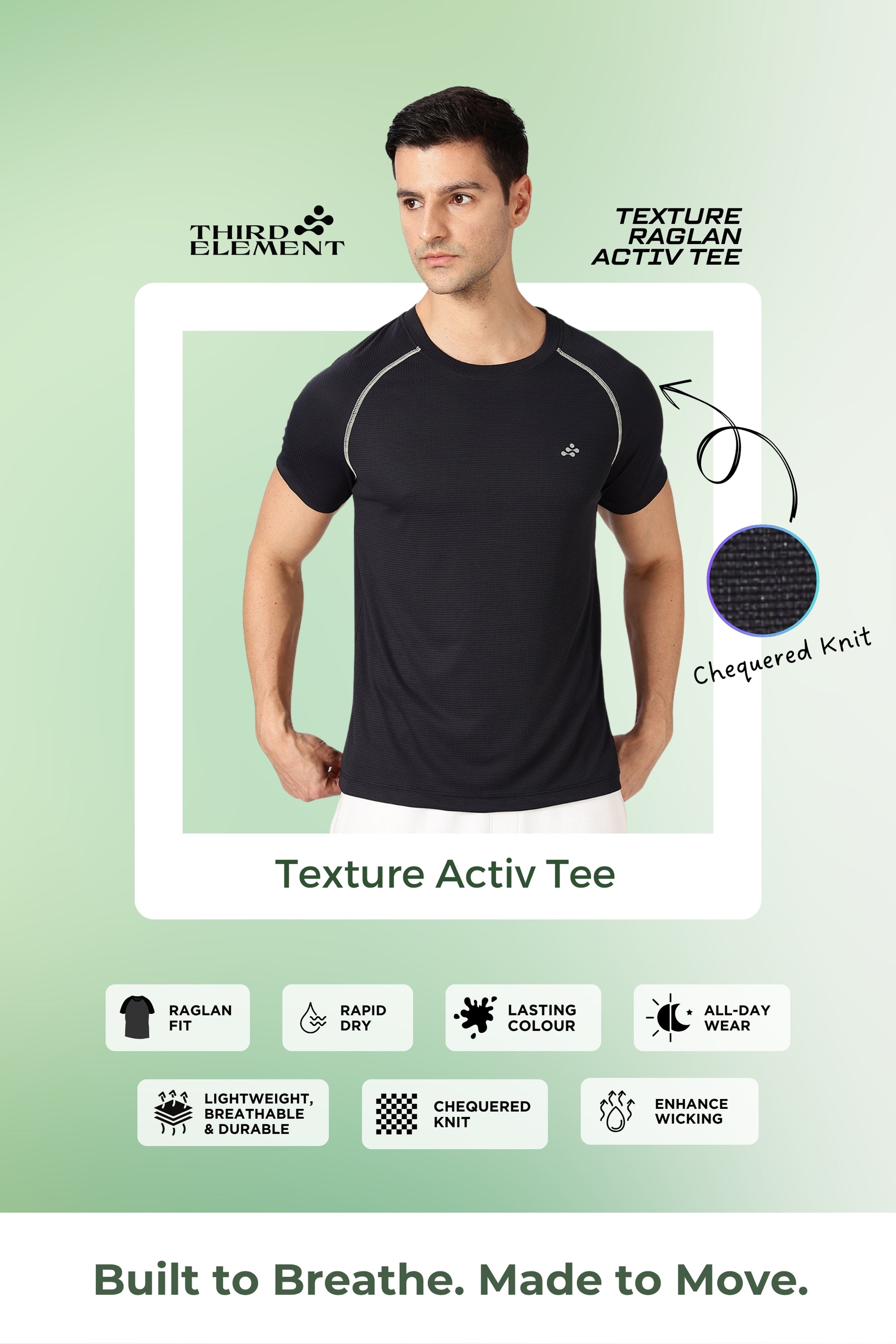 Men's Texture Raglan Activ Tee