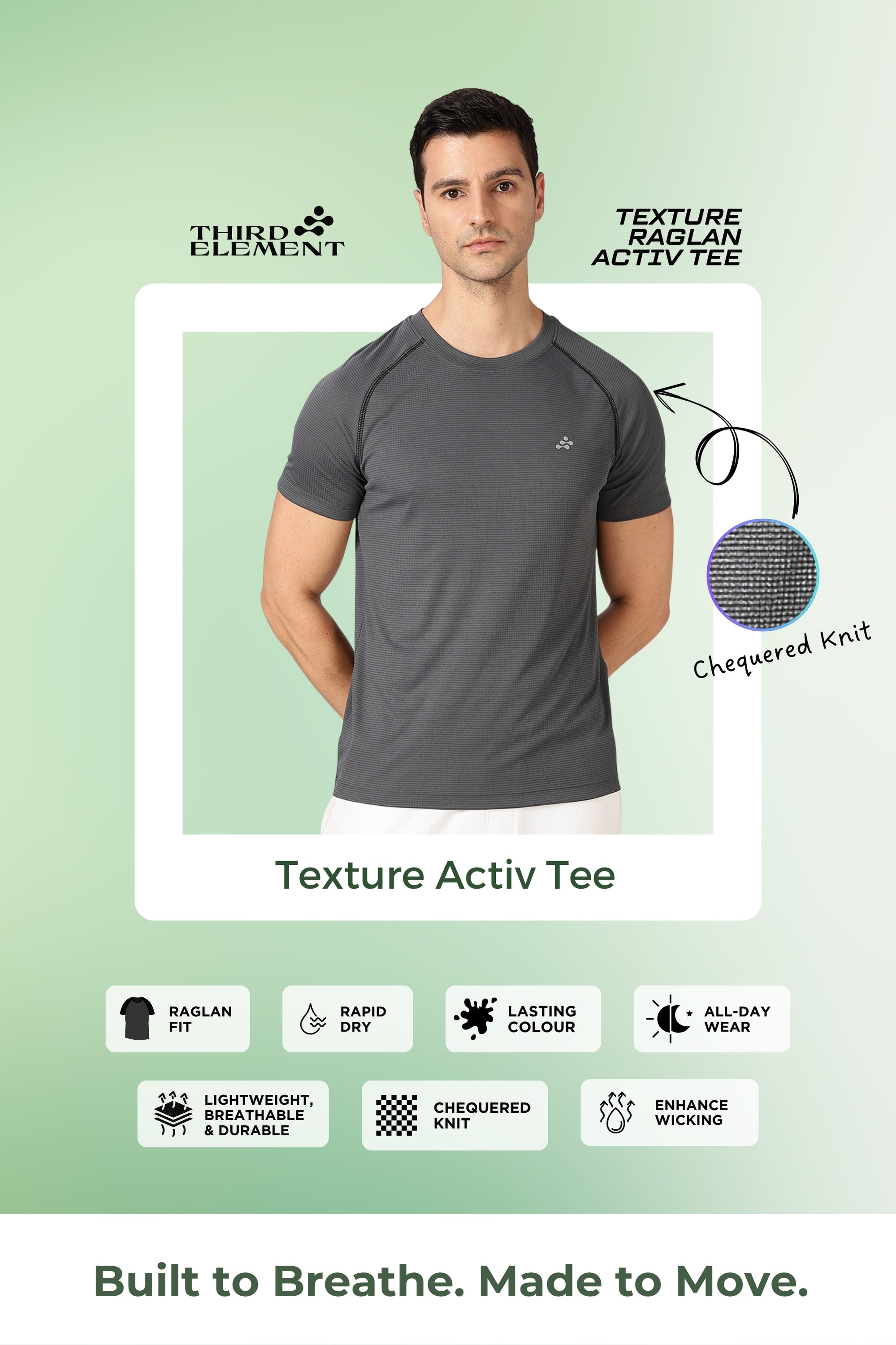 Men's Texture Raglan Activ Tee