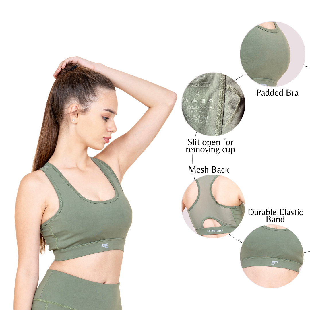 Set Of 2 Mint Green Sports Bra-Legging Set For Women