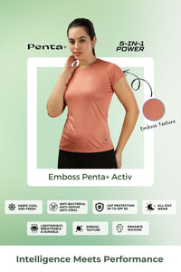 Women's Emboss UV Protect & Cooling Active T-shirt