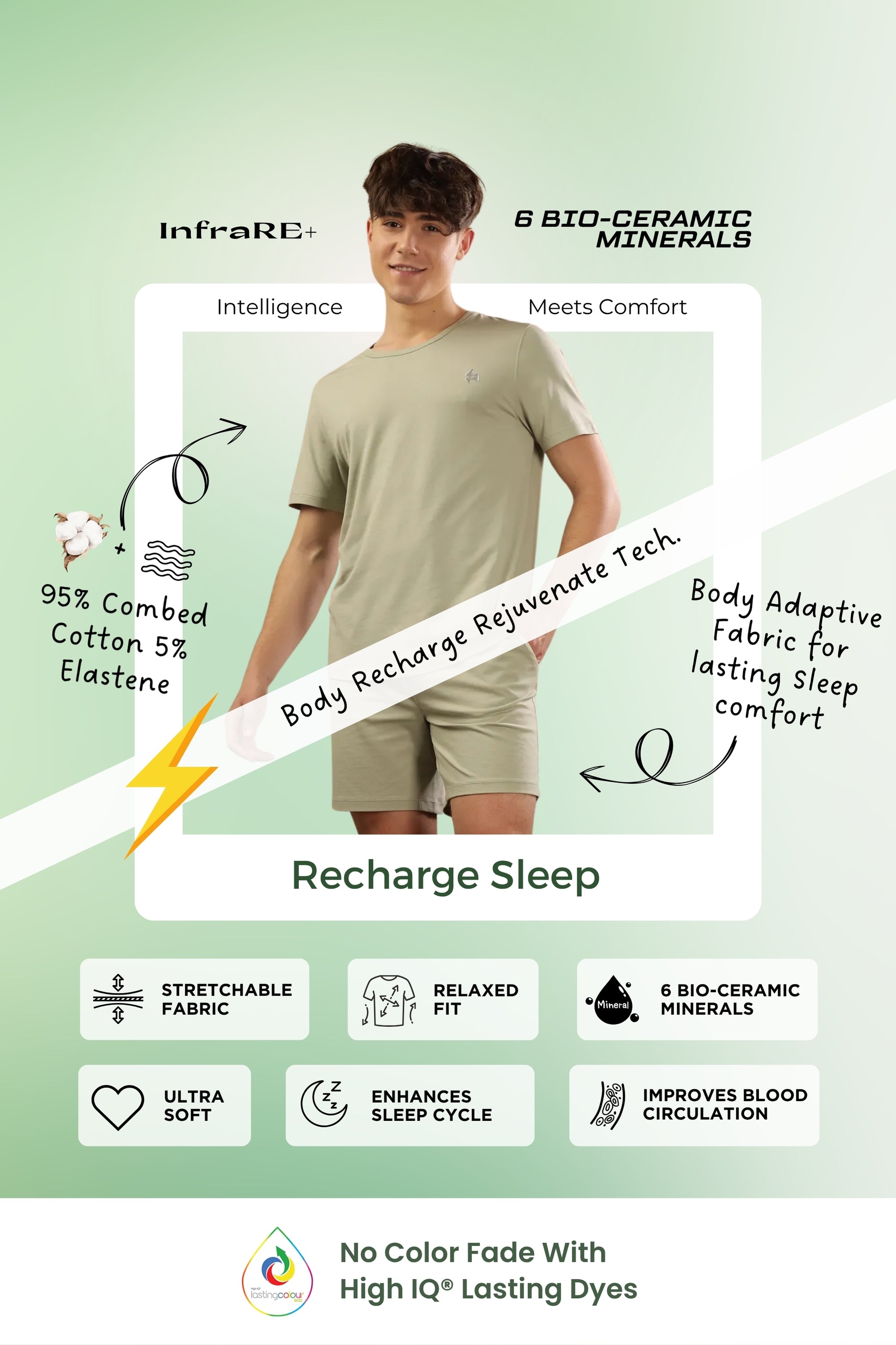 Men's Body Recharge Sleep Set ( Tee + Shorts)