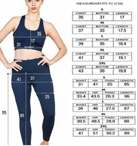 Set Of 2 Midnight Blue Sports Bra-Flared Legging Set For Women