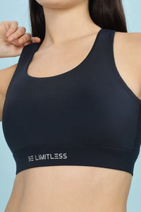 Set Of 2 Midnight Blue Sports Bra-Flared Legging Set For Women