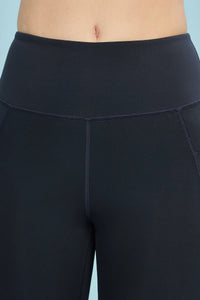 Set Of 2 Midnight Blue Sports Bra-Flared Legging Set For Women