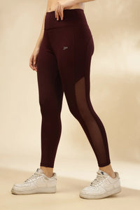 Set Of 2 Burgundy Sports Bra-Legging Set For Women