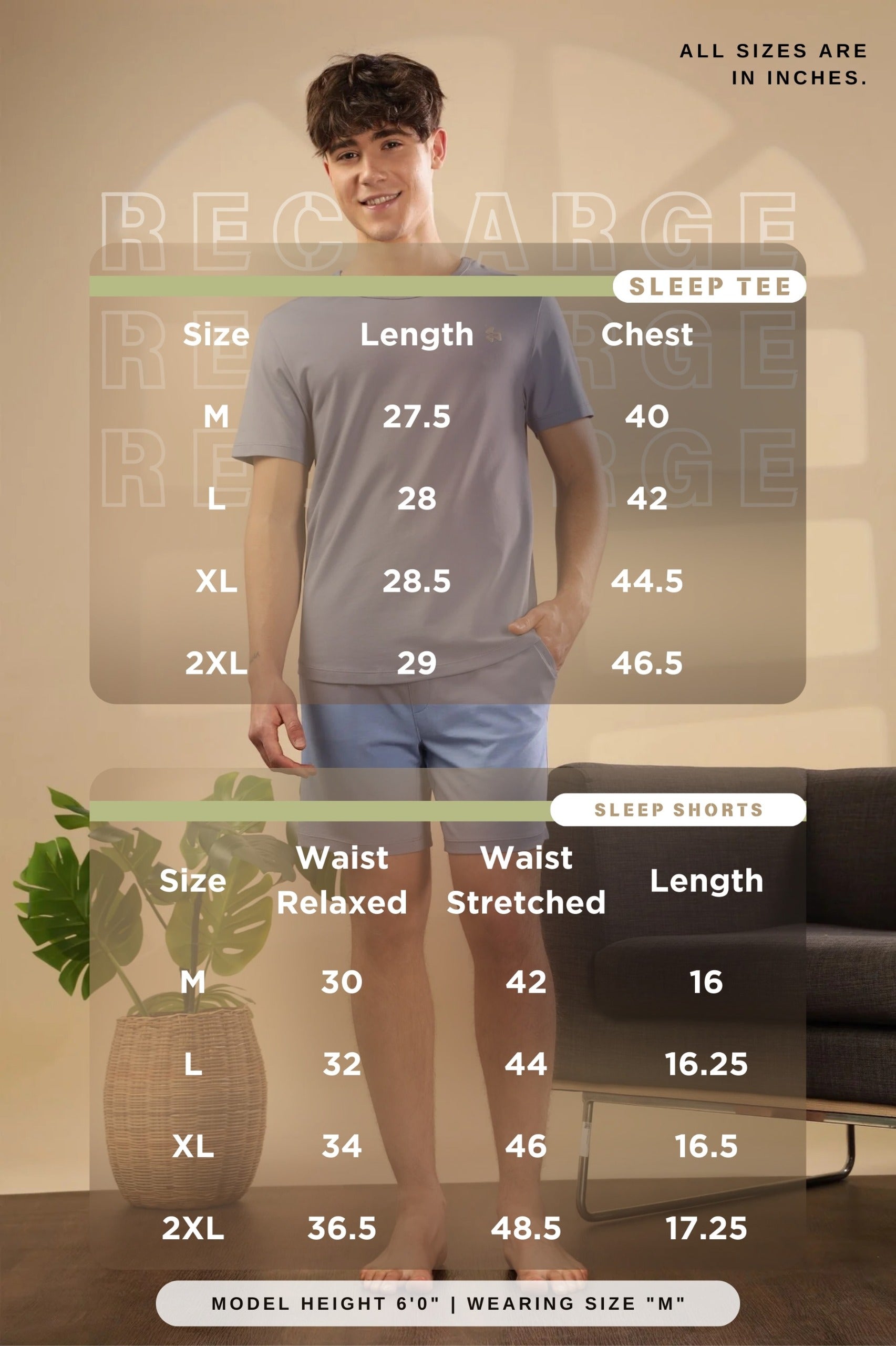 Men's Body Recharge Sleep Set ( Tee + Shorts)