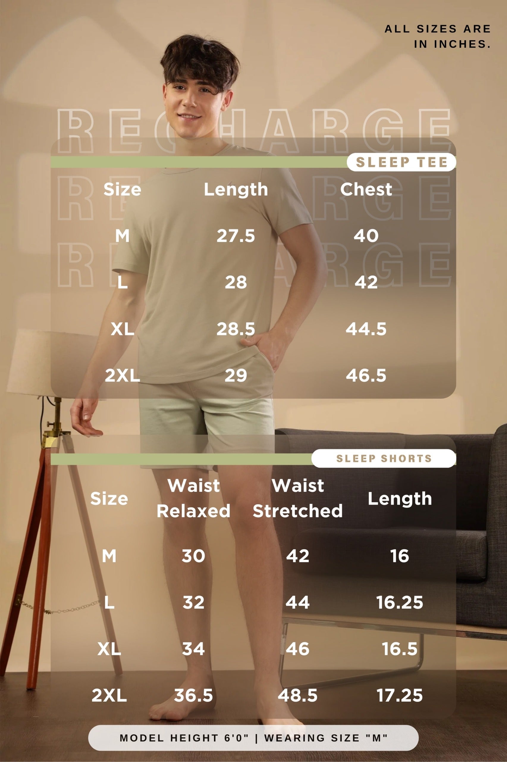 Men's Body Recharge Sleep Set ( Tee + Shorts)