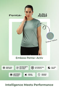 Women's Emboss UV Protect & Cooling Active T-shirt