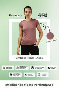 Women's Emboss UV Protect & Cooling Active T-shirt