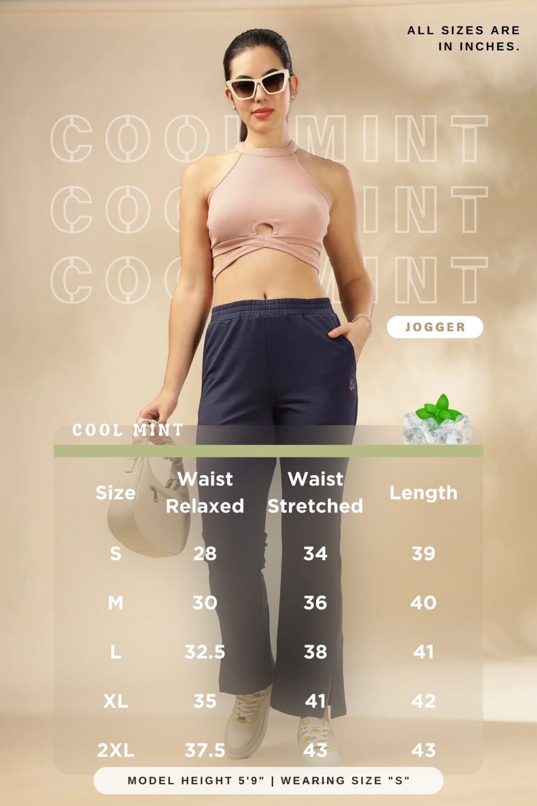 Women Cool Mint Smart Joggers - Navy - Image 12