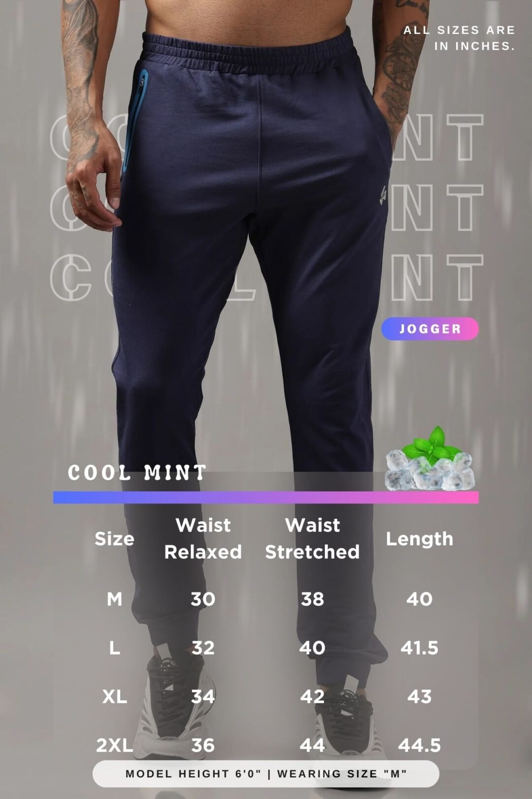 Men's Cool Mint Joggers - Navy - Image 10