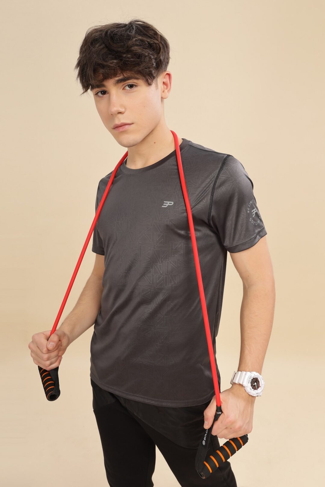 Men's Geometric Penta Tee - Dark Grey