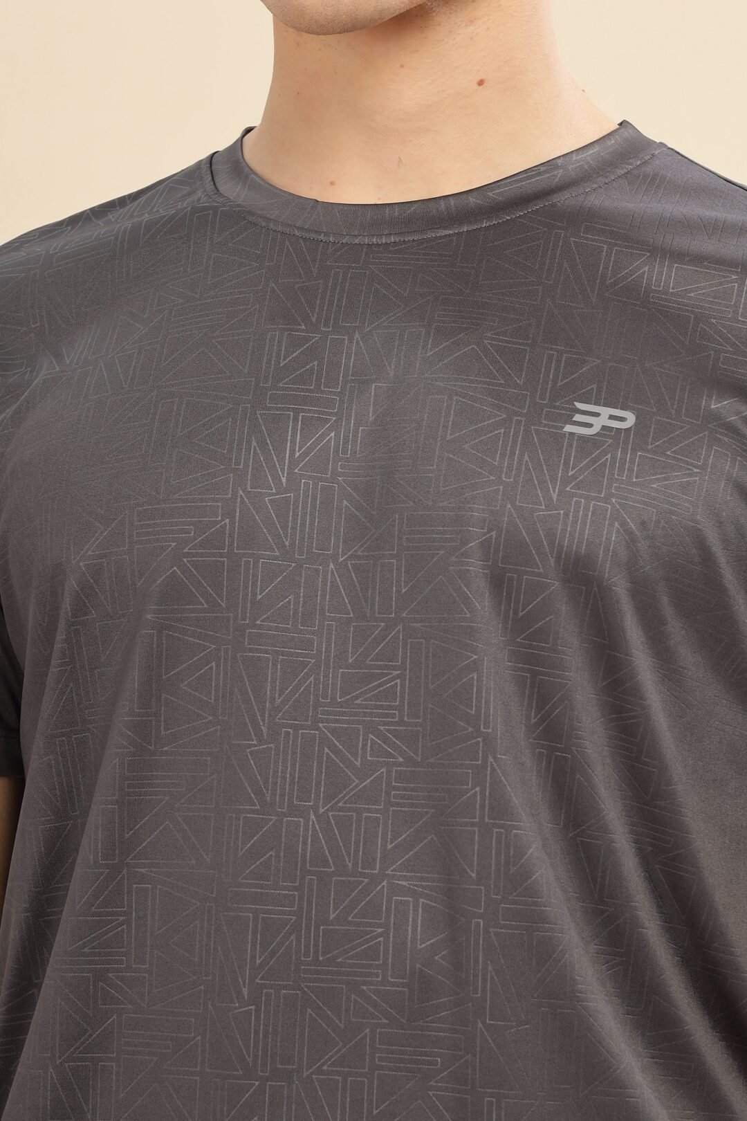 Men's Geometric Penta Tee - Dark Grey - Image 8