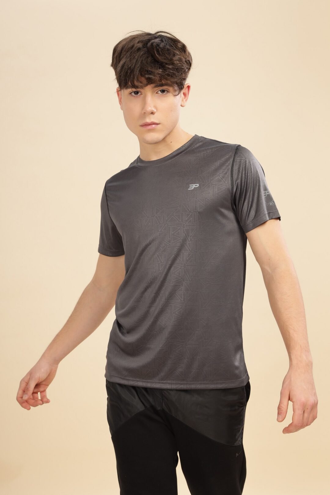 Men's Geometric Penta Tee - Dark Grey - Image 7