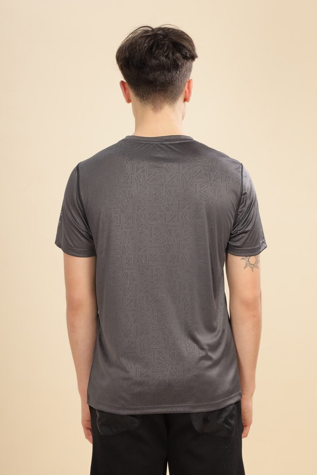 Men's Geometric Penta Tee - Dark Grey - Image 4