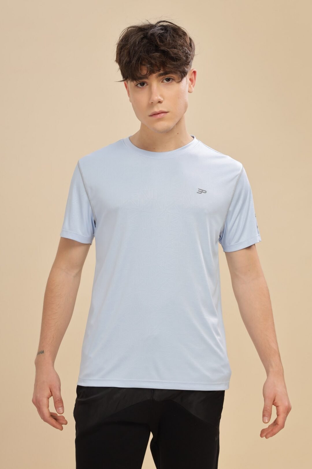 Men's Geometric Penta Tee - Sky Blue - Image 3