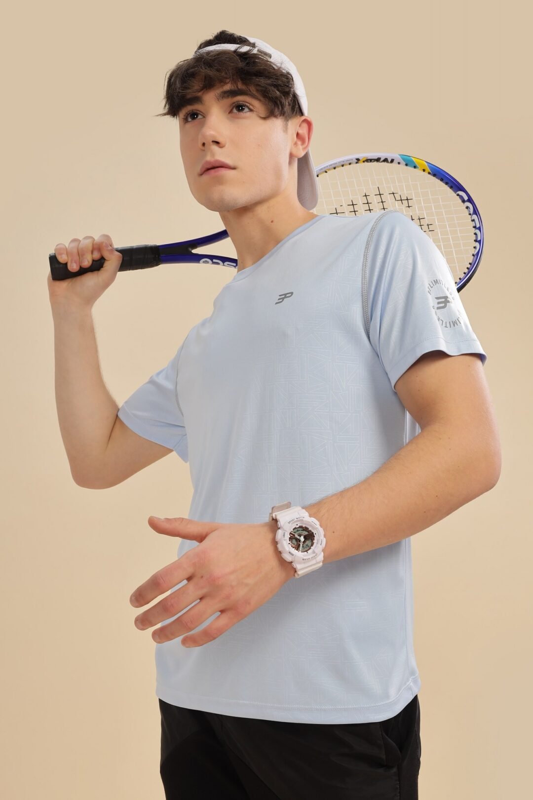 Men's Geometric Penta Tee - Sky Blue - Image 8