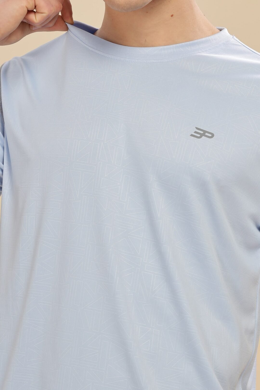 Men's Geometric Penta Tee - Sky Blue - Image 5