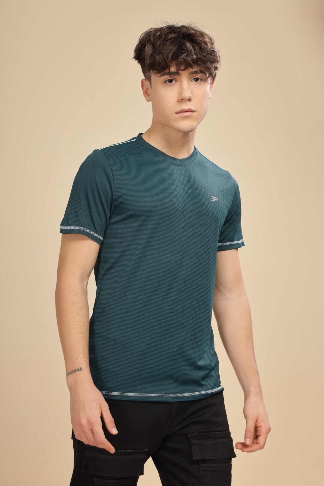 Men's Texture Penta Activ Tee - Bottle Green - Image 9