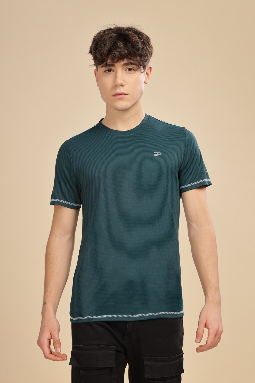 Men's Texture Penta Activ Tee - Bottle Green