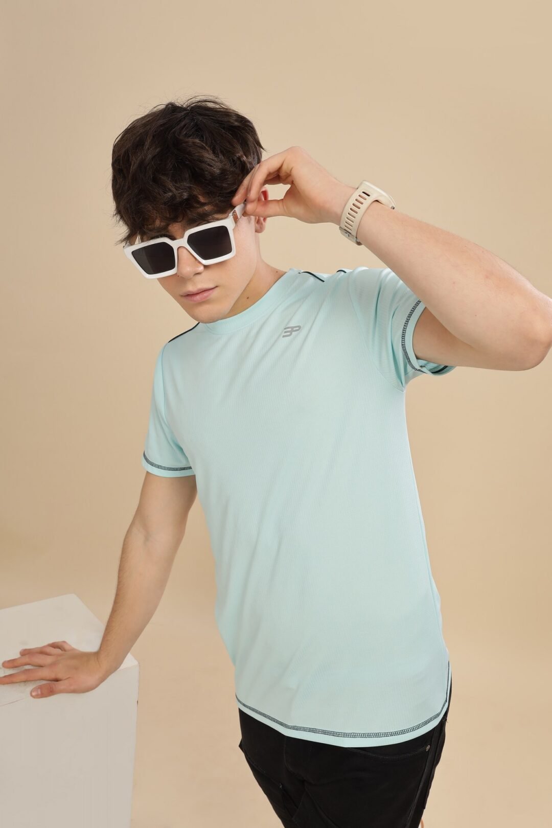 Men's Texture Penta Activ Tee - Sky - Image 6