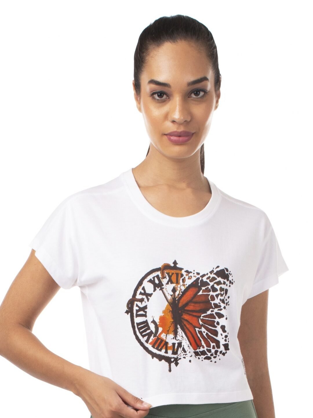 Women's Bamboo Print Crop Tee