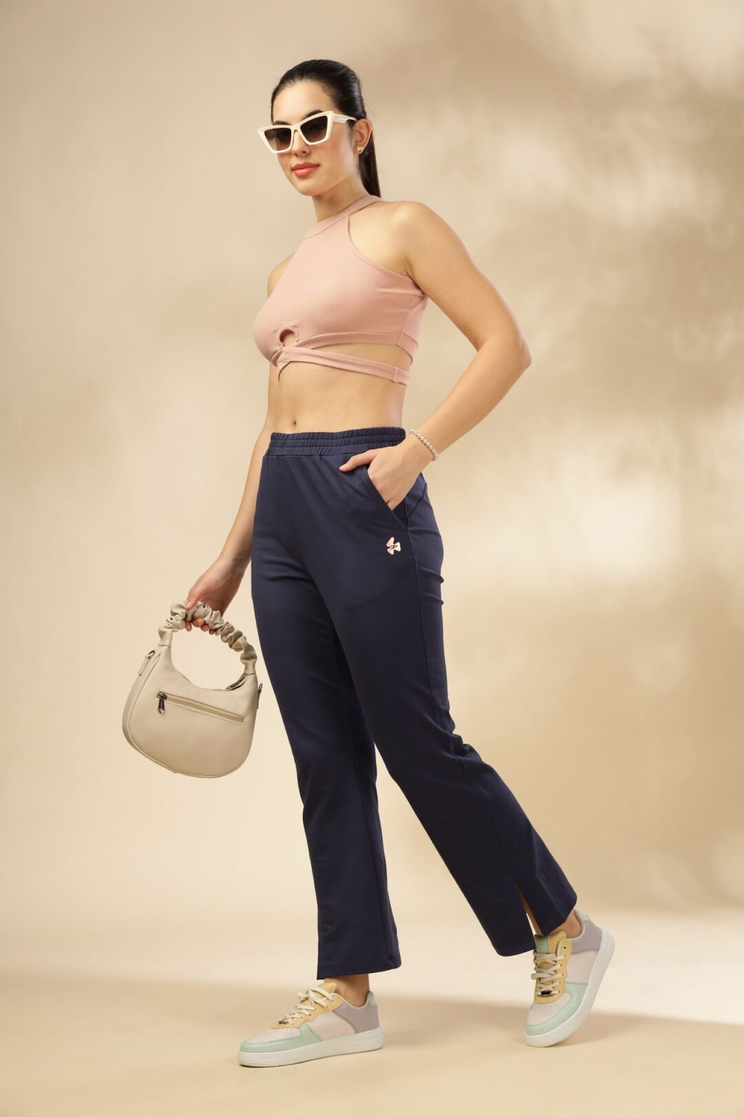 Women Cool Mint Smart Joggers - Navy - Image 5