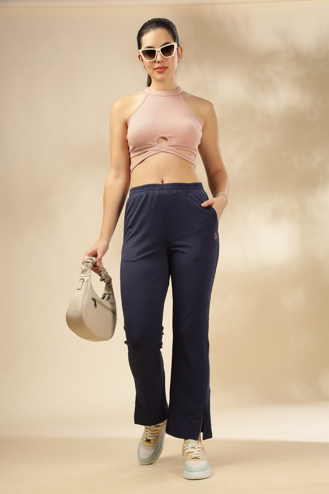Women Cool Mint Smart Joggers - Navy - Image 3