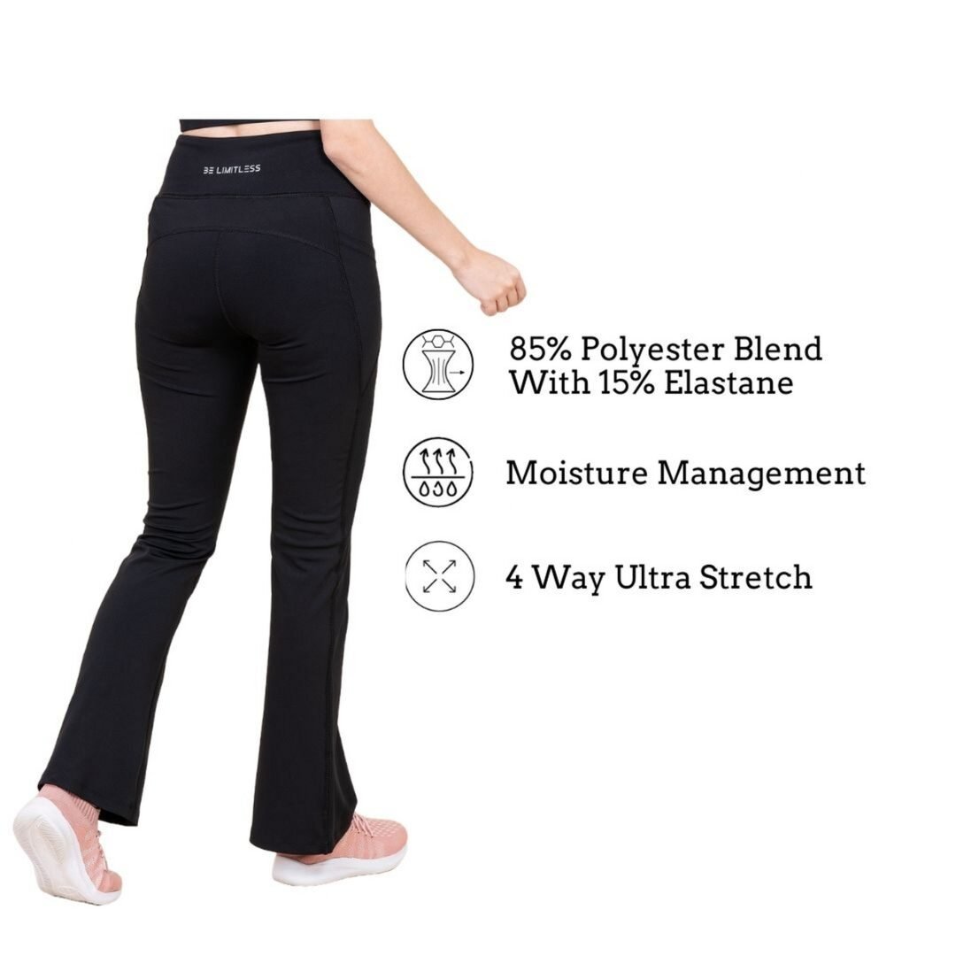 High Stretch Flared Leggings - Pirate Black - Image 10