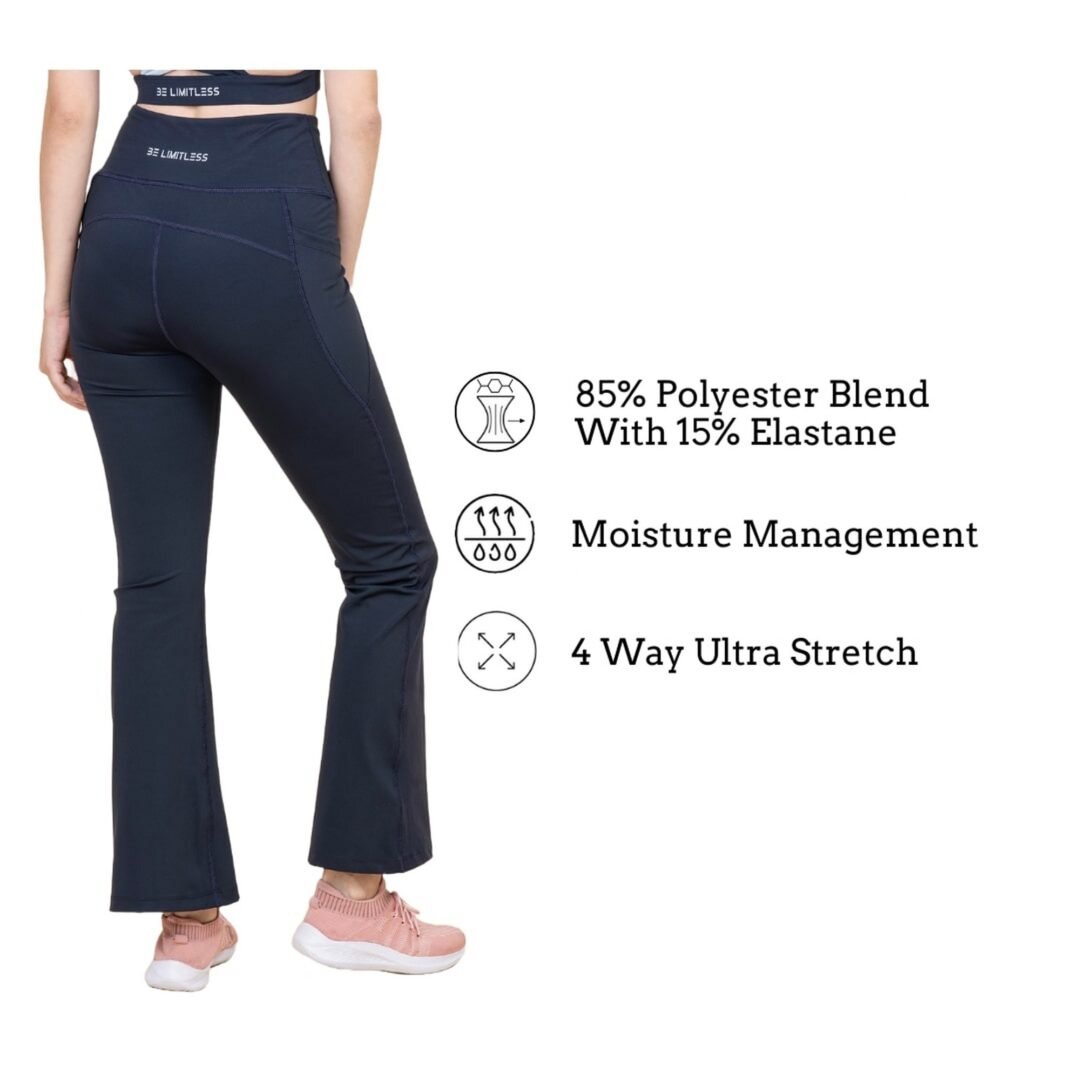 High Stretch Flared Leggings- Midnight Blu - Image 12