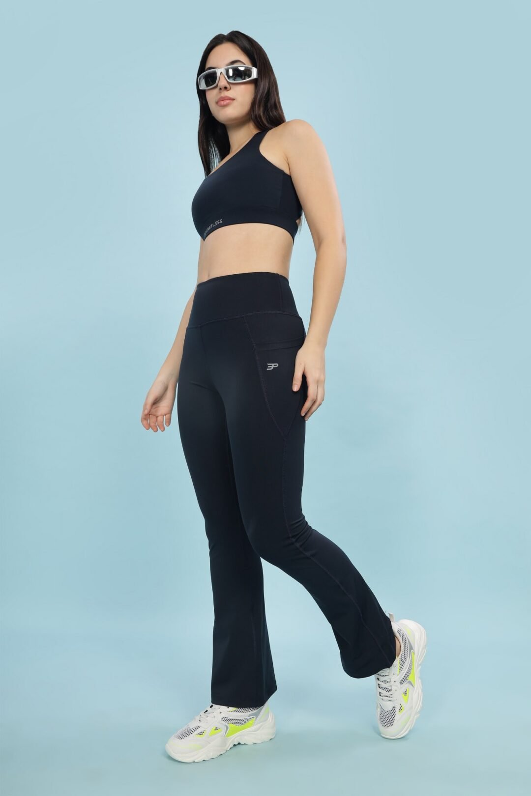 High Stretch Flared Leggings- Midnight Blu - Image 9
