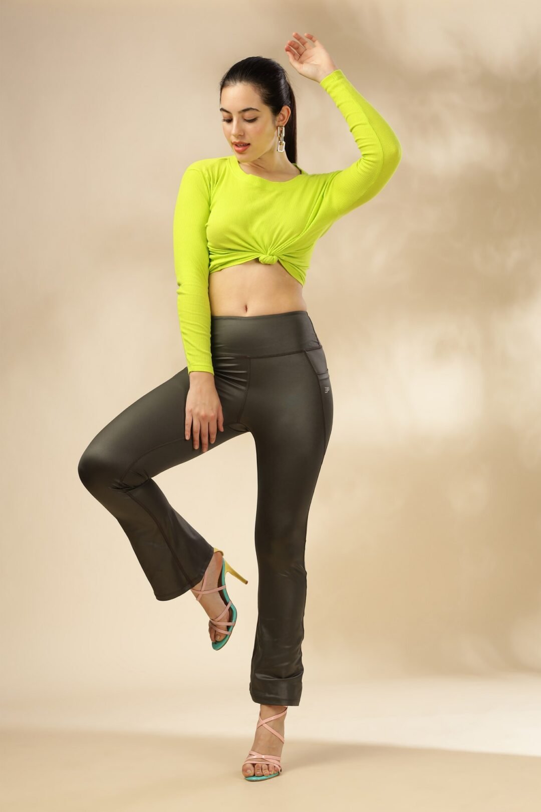 Glamora Glitz Leggings - Sage Green - Image 2