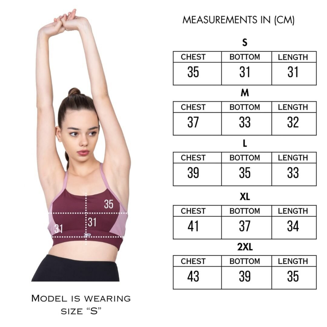 Racer Back Dual Tone Bra- Mauve Wine - Image 10