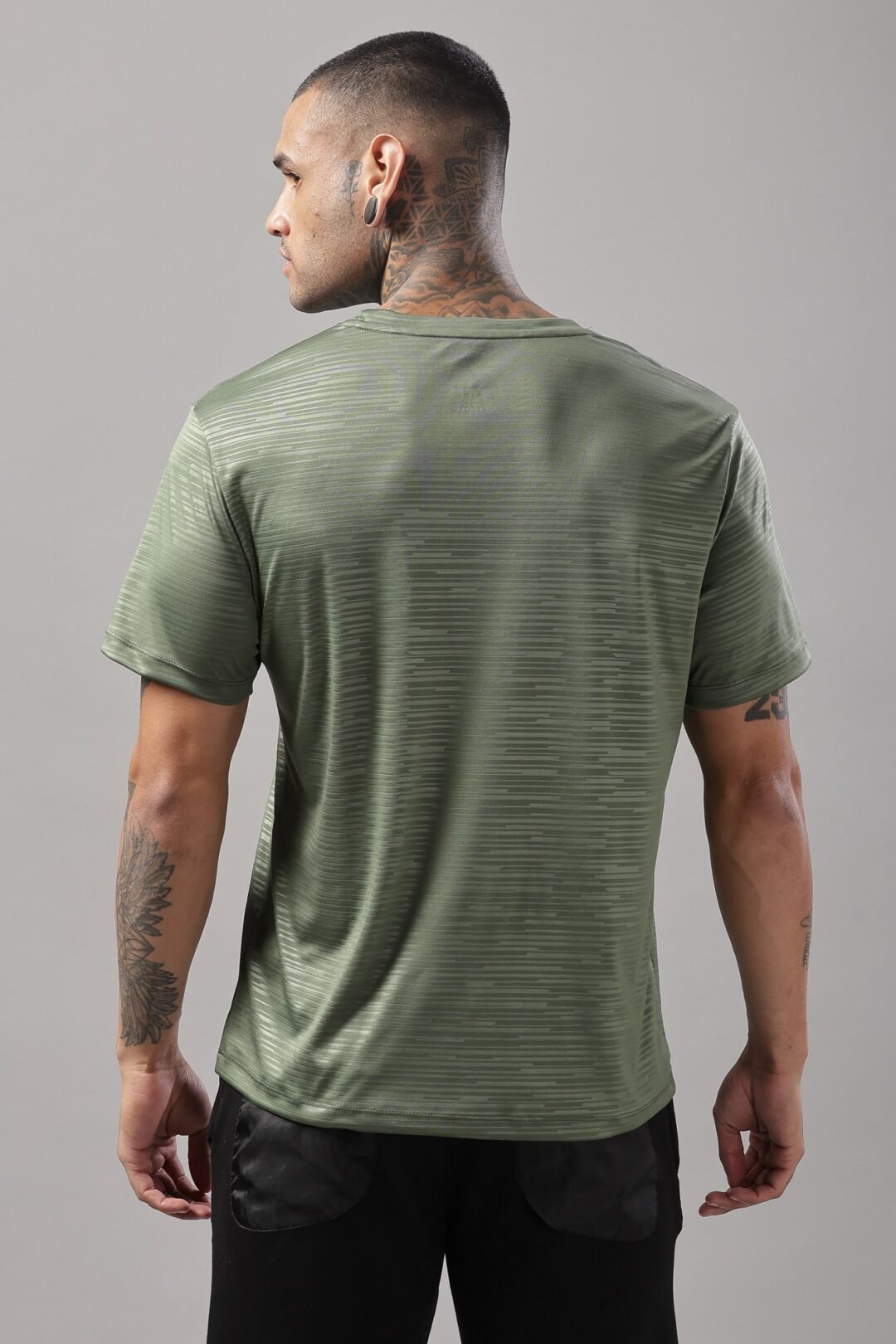 Mens Emboss Texture Tee-Grape Green - Image 5
