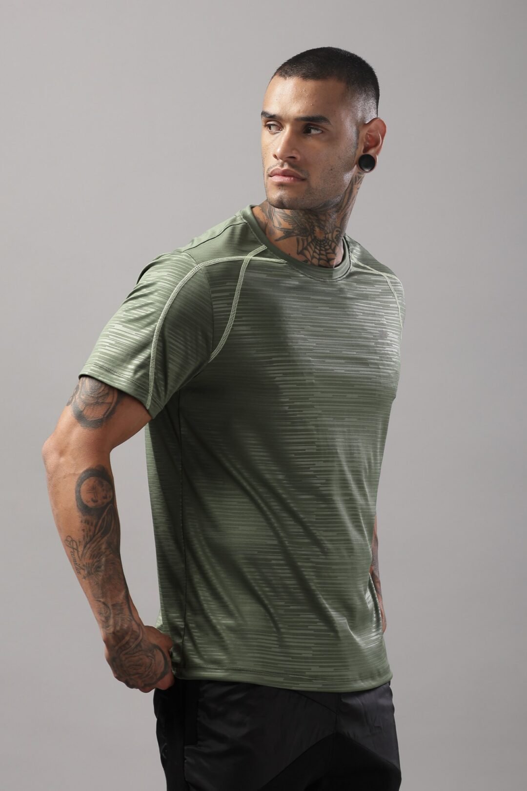 Mens Emboss Texture Tee-Grape Green - Image 10