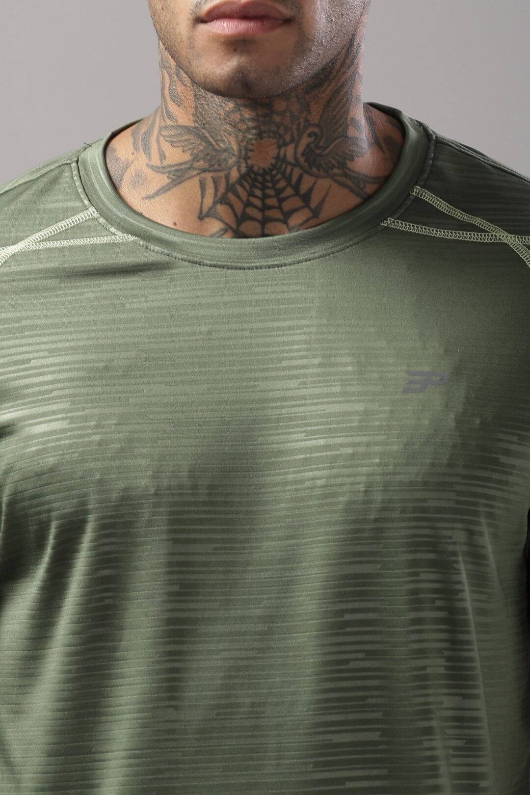 Mens Emboss Texture Tee-Grape Green - Image 9