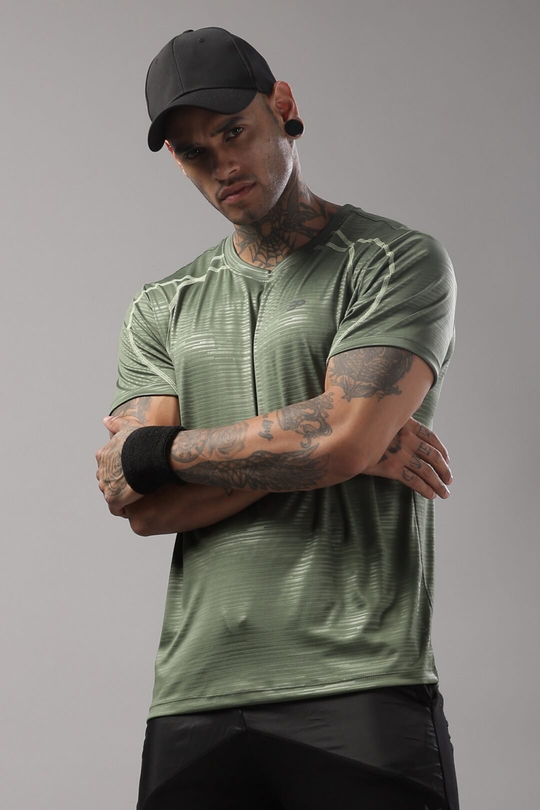 Mens Emboss Texture Tee-Grape Green - Image 8