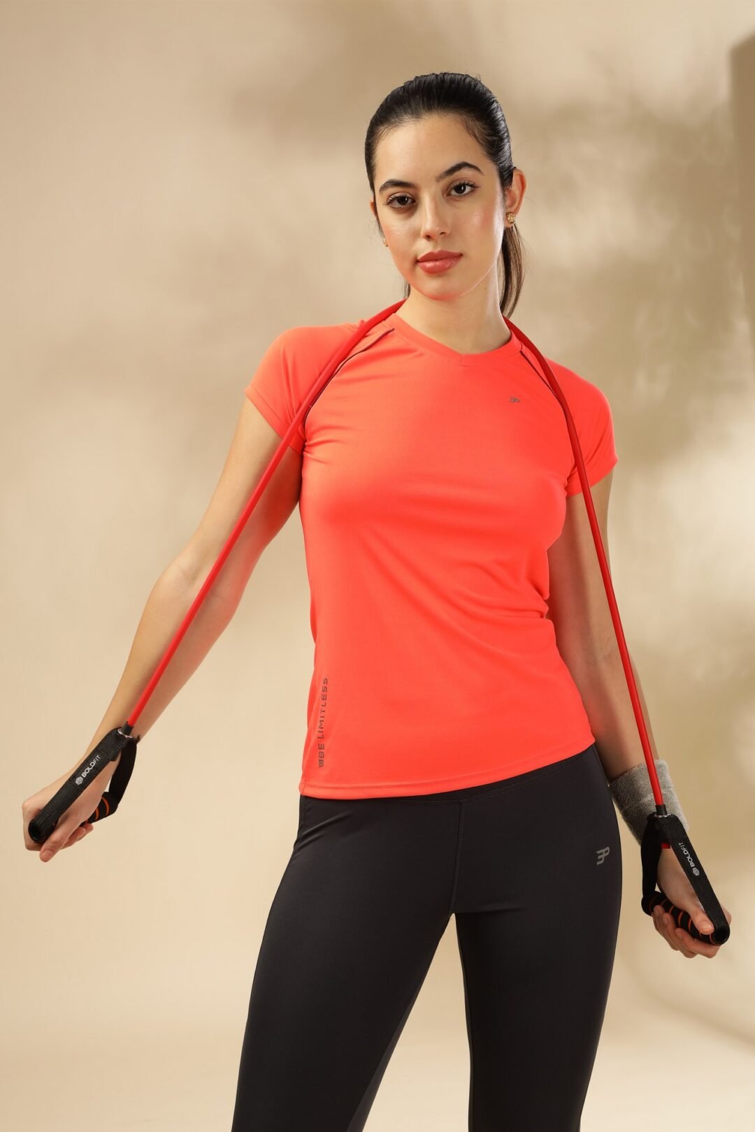 Womens Airy Raglan Activ Tee-Sunset Orange - Image 5