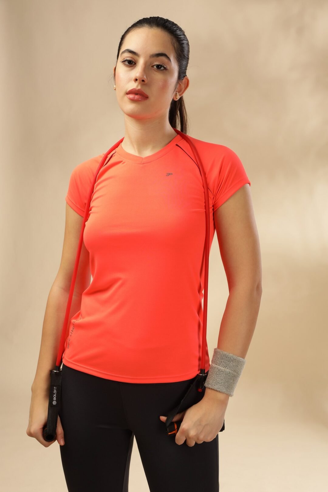 Womens Airy Raglan Activ Tee-Sunset Orange - Image 7